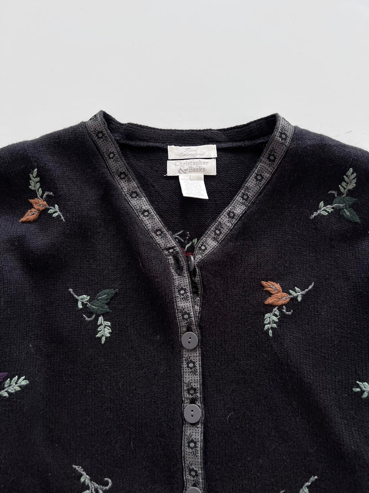 Christopher & Banks Embroidered Sweater-Bust 44