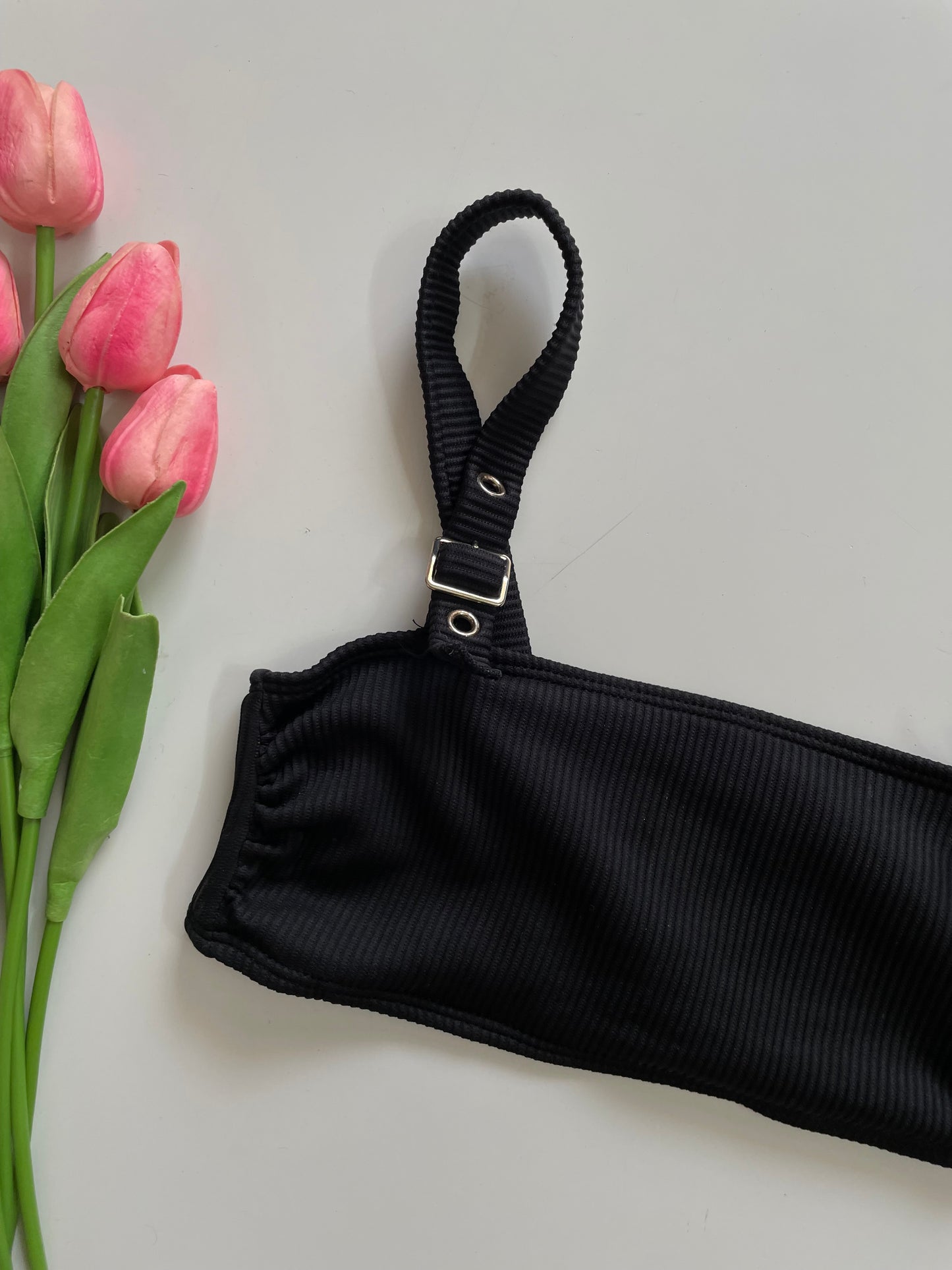 PRIMARK SOFT BLACK BIKINI TOP - BUST 30 TO 32