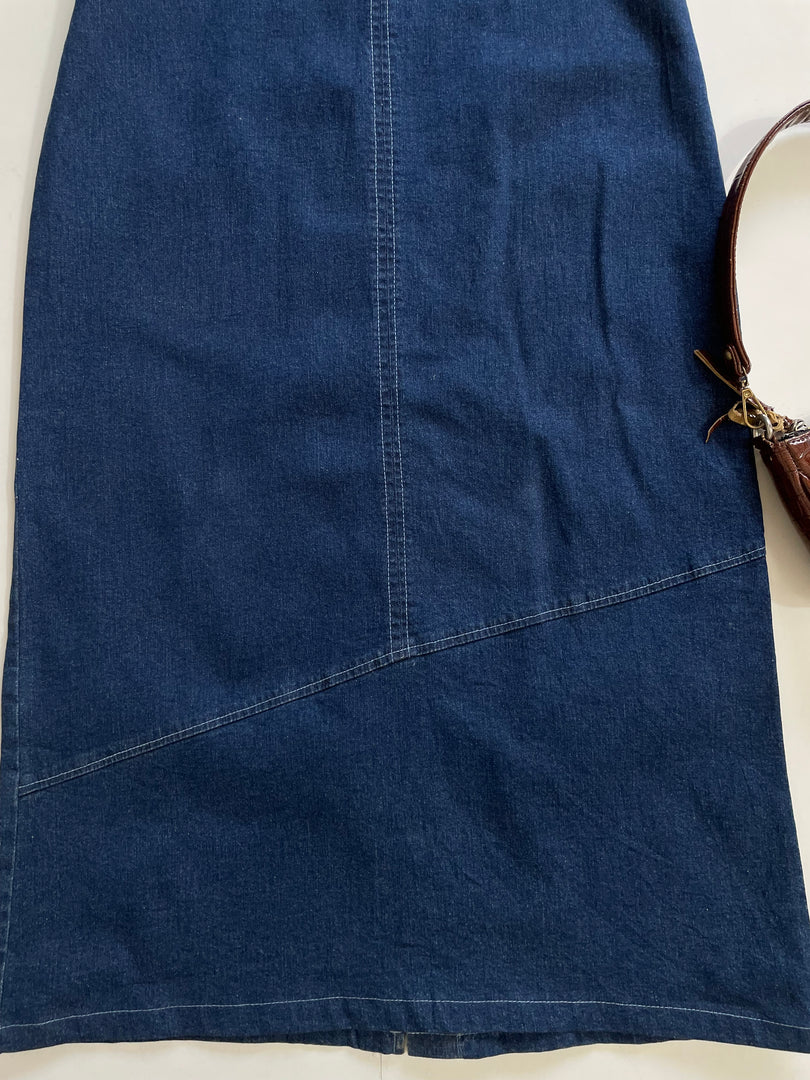 Simon Chang Long Denim Skirt-Waist 32