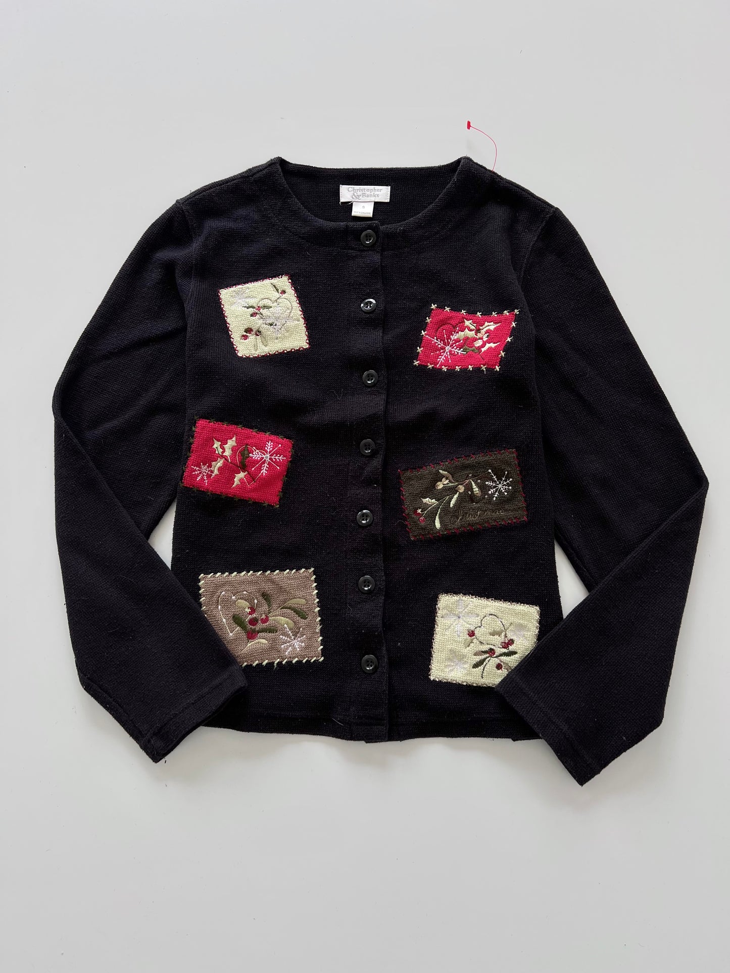 Christopher & Banks Embroidered Sweater-Bust 40