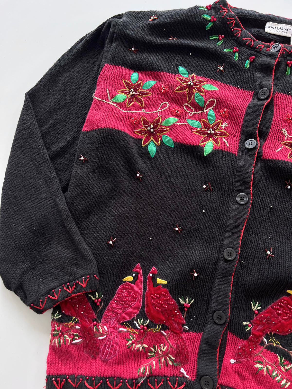 White Stag Embroidered Sweater-Bust 60