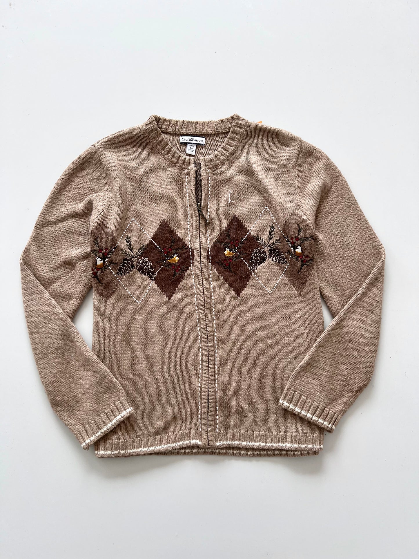 Croft&Barrow Embroidered Zipper -Bust 40
