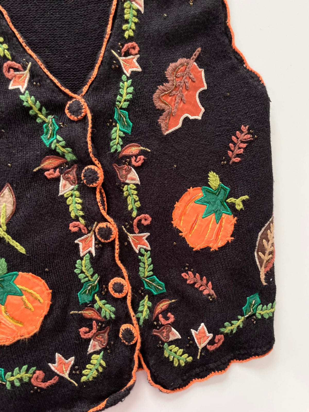 Basic Edition Christmas Embroidered Vest Sweater-Bust 40