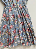 Load image into Gallery viewer, BLUE FLORAL COTTON DRESS - BUST 32 to 34
