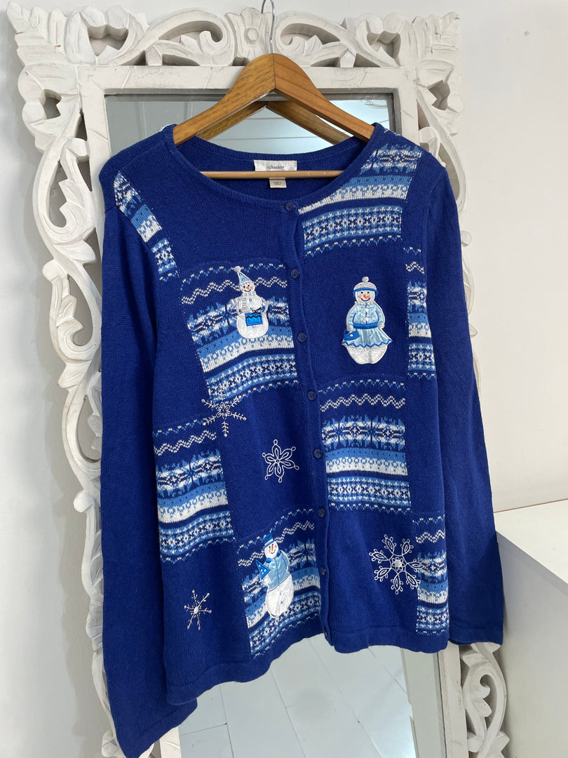 Christopher & Banks Embroidered Christmas Sweater-Bust 42