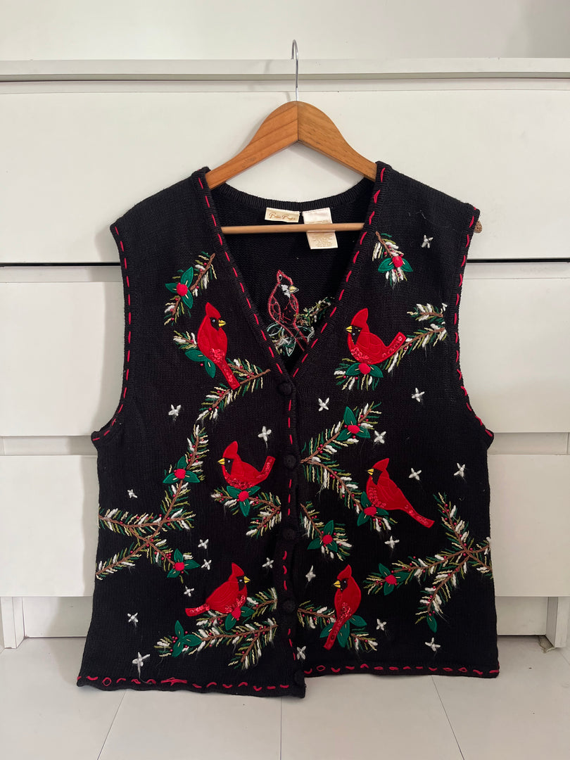 Bobbie Brooks Embroidered Sweater Vest-Bust 42