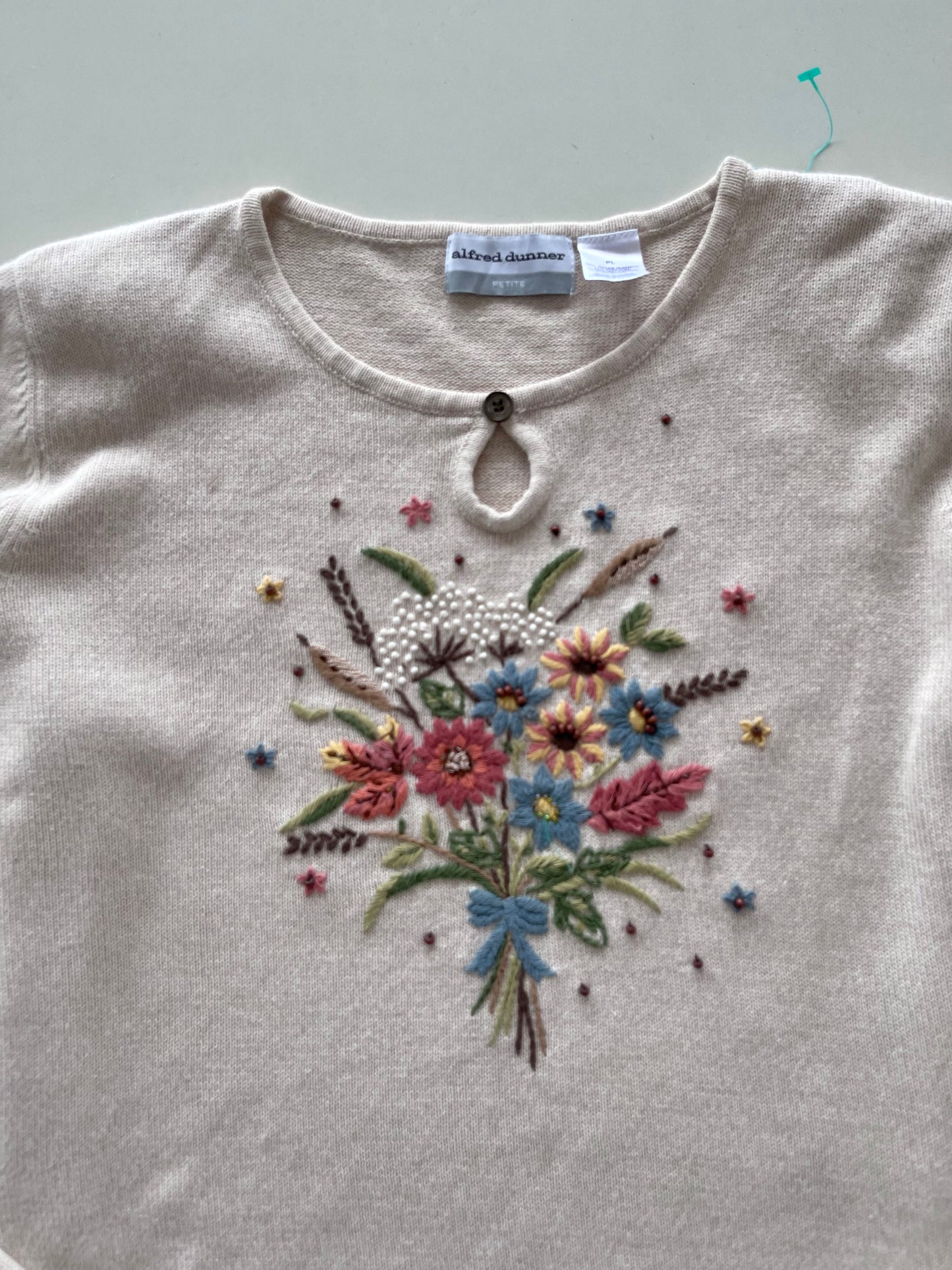 Alfred Dunner Embroidered Vintage Sweater-Bust 42