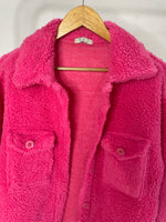 Load image into Gallery viewer, Pink Thick Teddy Shacket - Bust 44
