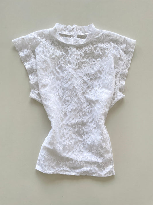 Lacy Sheer Vintage Top-Bust 44