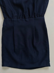 SPACE BLUE COTTON DRESS - BUST 34