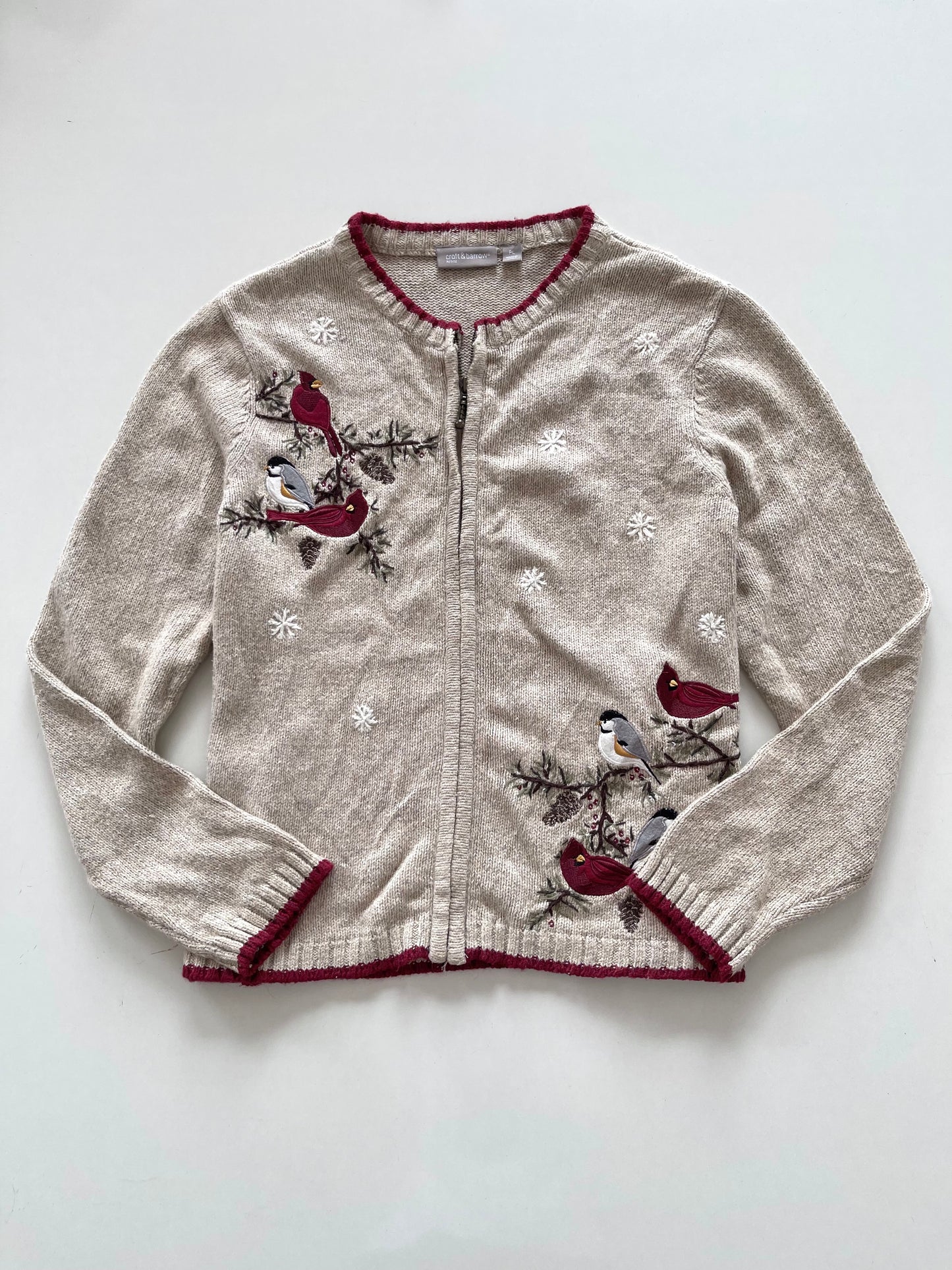 Croft &Barrow Embroidered Zipper-Bust 44