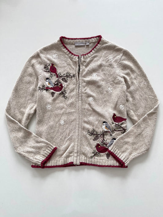 Croft &Barrow Embroidered Zipper-Bust 44