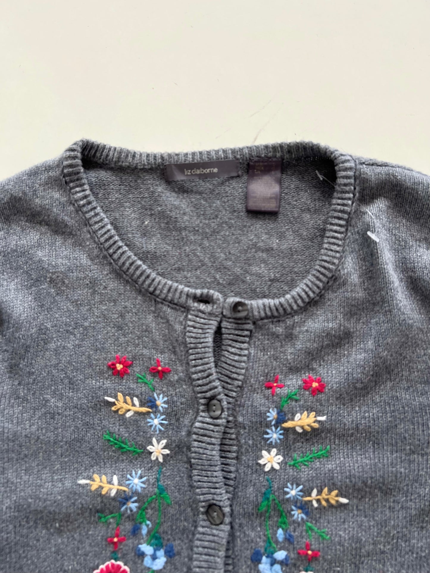 Liz Claiborne Embroidered Sweater-Bust 40
