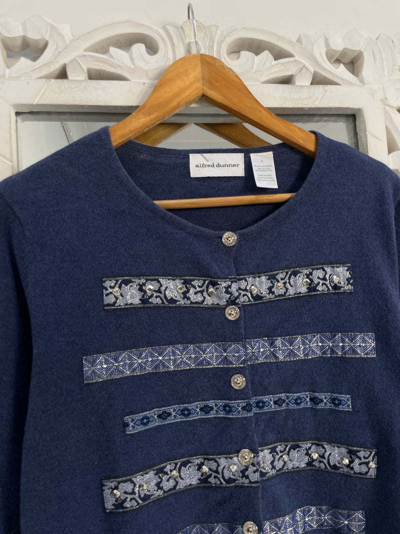 Alfred Dunner Embroidered Vintage Sweater-Bust 44