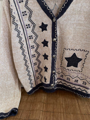 Embroidered Christmas Sweater-Bust 40