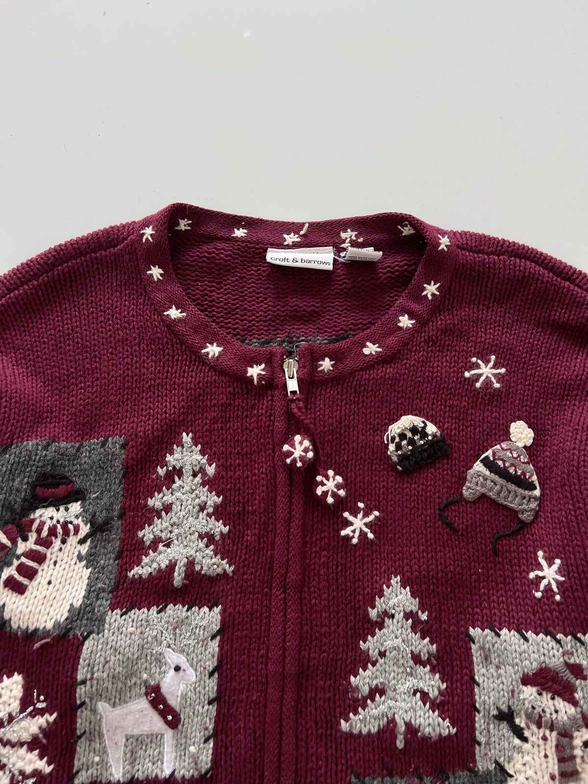 Croft&Barrow Christmas Zip Up Sweater-Bust 46