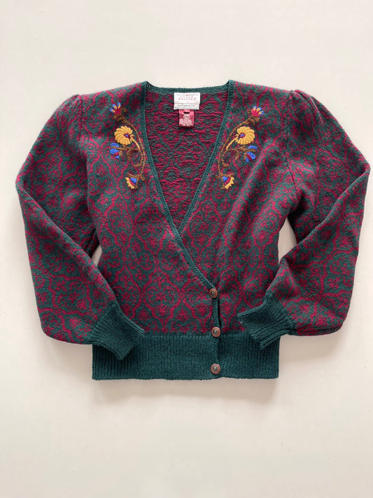 Susan Bristol Pure Virgin Wool Hand Embroidered Sweater-Bust 54