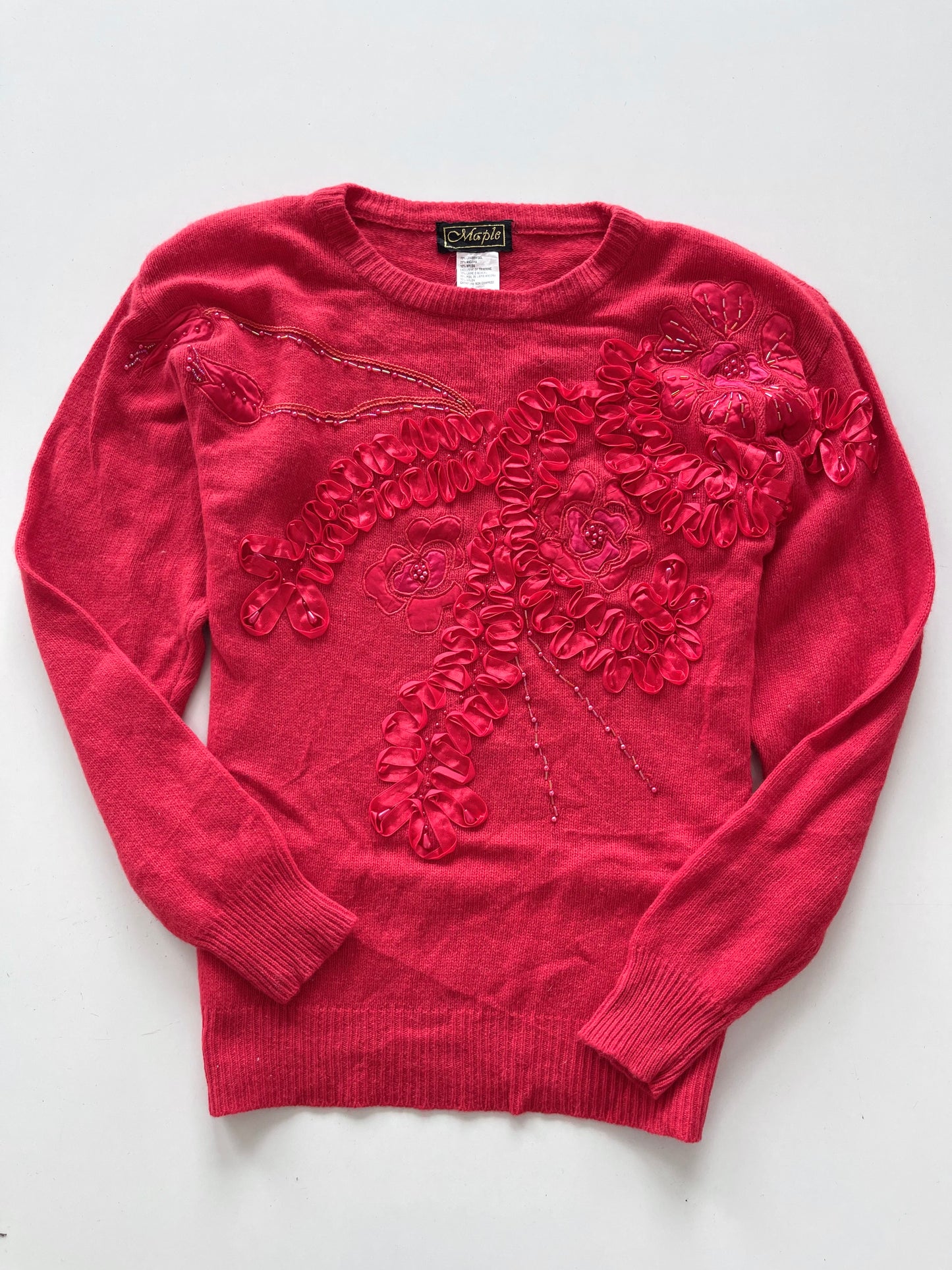 Maple Embroidered Vintage Sweater-Bust 40