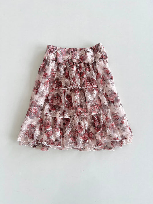 Floral Vintage Ruffle Skirt-Waist 30 to 34