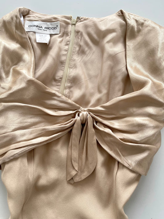 Donna Ricco Gold Vintage Dress-Bust 40