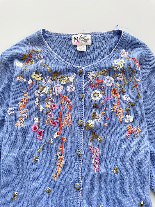 Maggie Sweet Hand Embroidered Sweater Cardigan-Bust 46