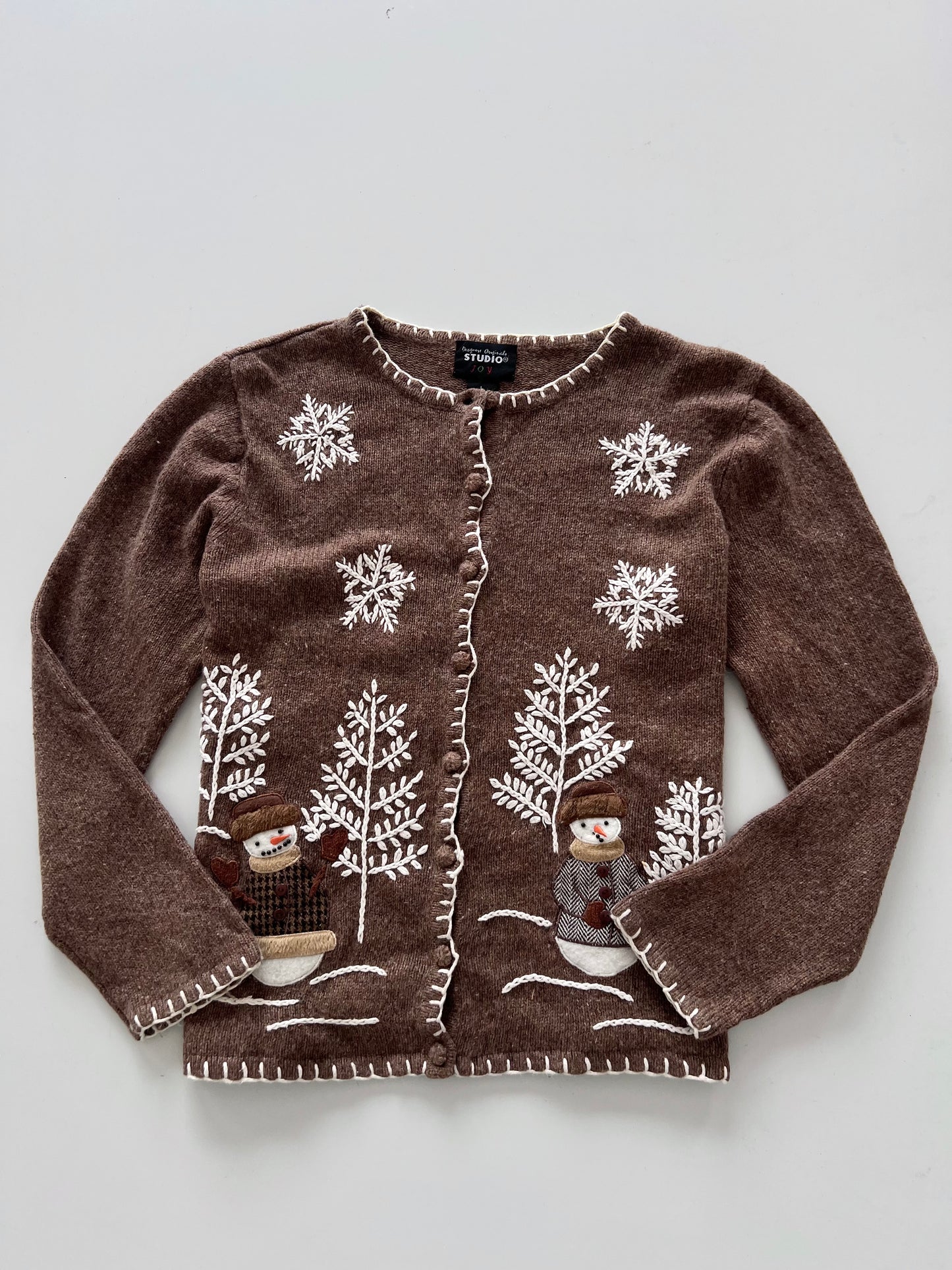 Studio Embroidered Christmas Sweater-Bust 46