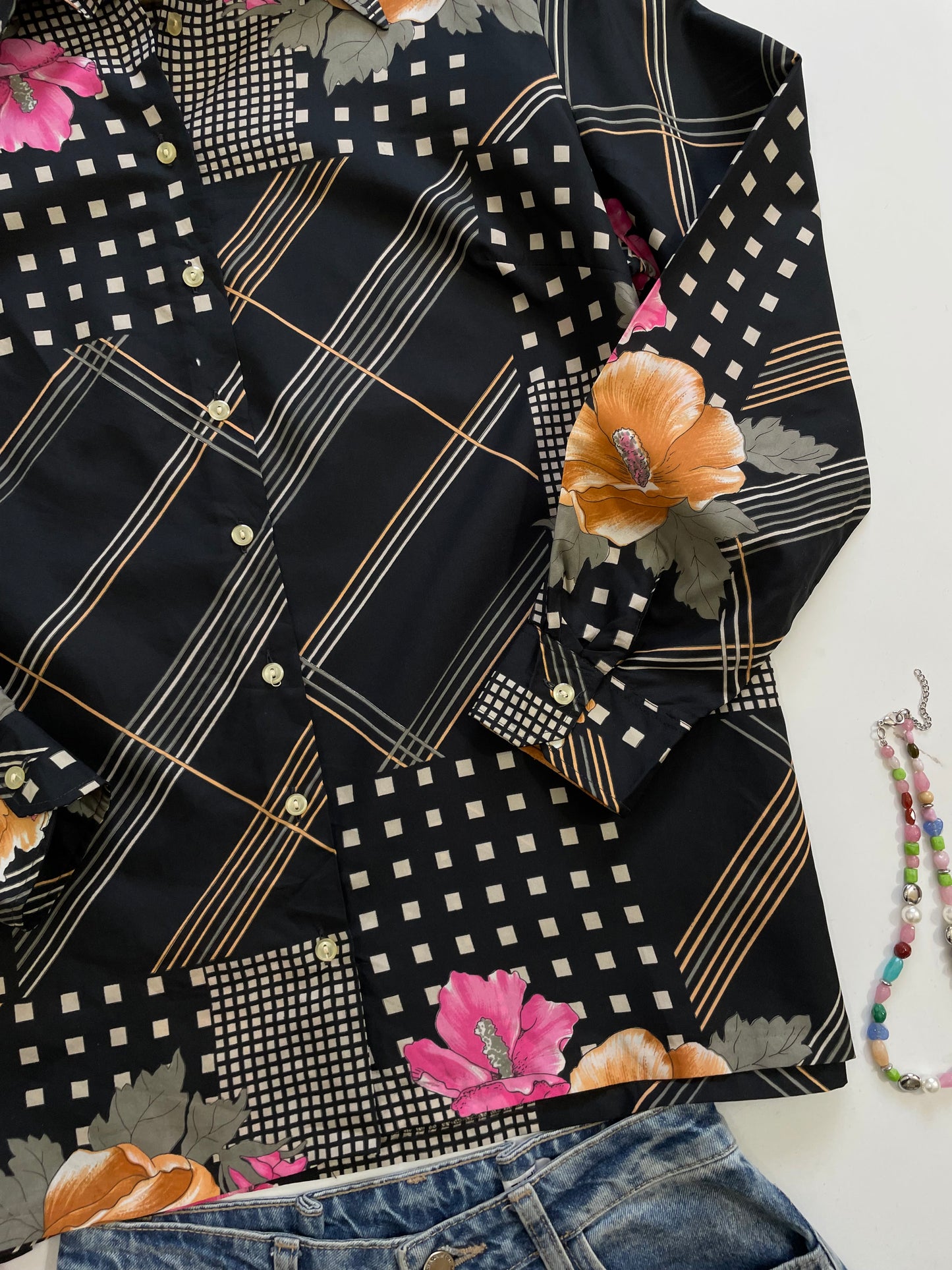 Black Printed Shirt-Bust 48