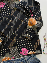 Black Printed Shirt-Bust 48