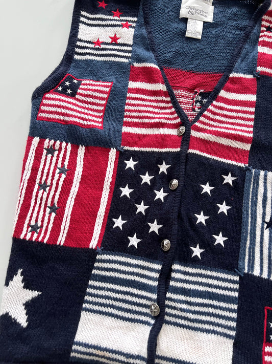 Christopher&Banks Embroidered Vest Sweater-Bust 44