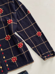 Christopher & Banks Hand Embroidered Zipper Sweater-Bust 44