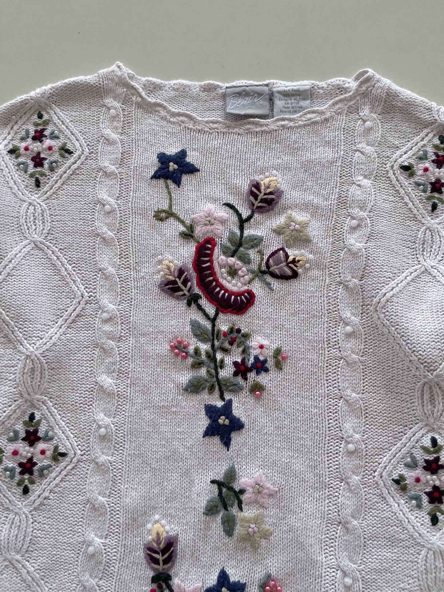 Blair Embroidered Sweater-Bust 46