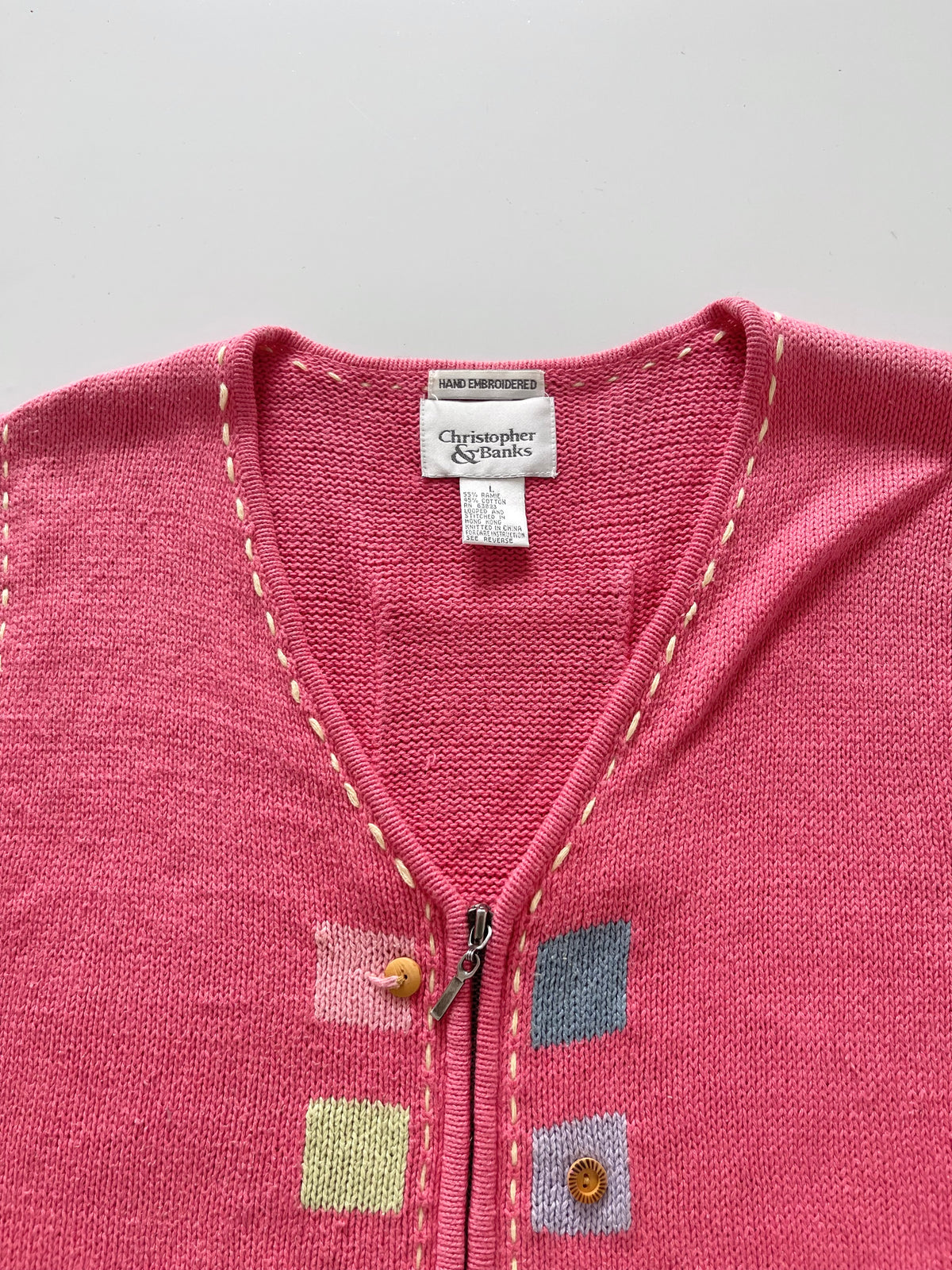 Christopher&Banks Embroidered Christmas Vest Sweater-Bust 42