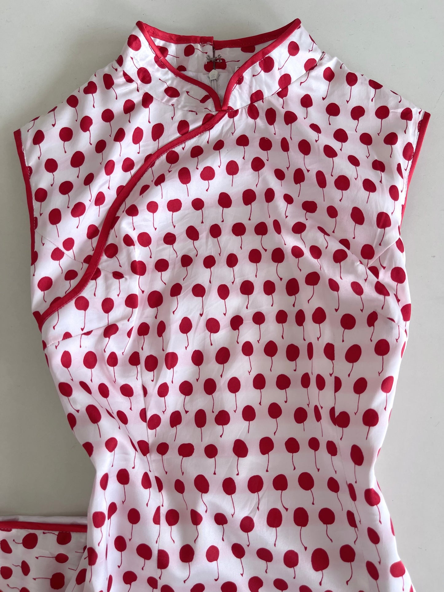 Satin Cherry Cheongsam Dress-Bust 36