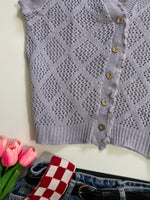 Load image into Gallery viewer, Lavender Crochet Top-Bust 36 to 38
