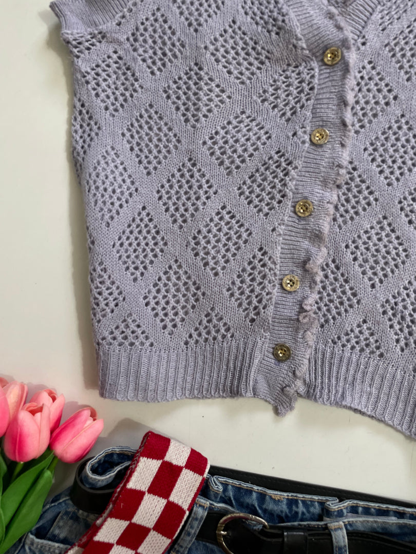 Lavender Crochet Top-Bust 36 to 38