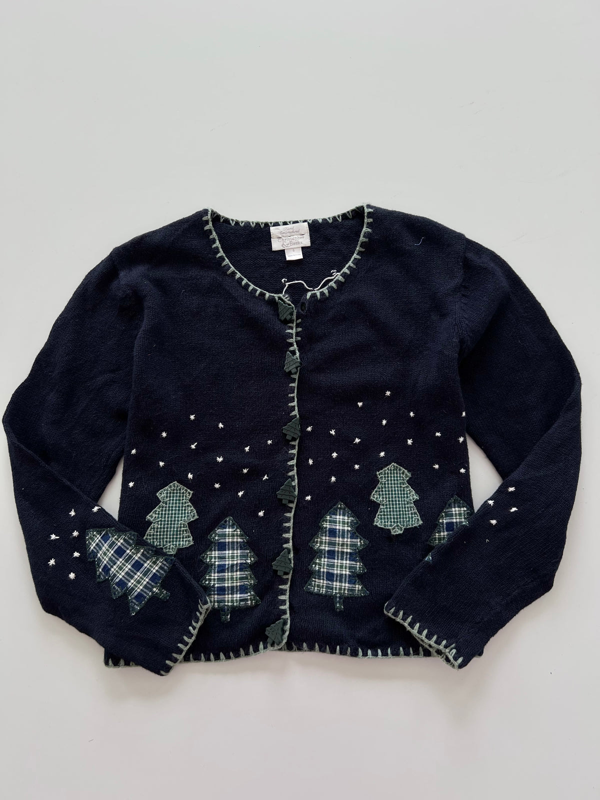 Christopher & Banks Embroidered Christmas Cardigan Sweater-Bust 42