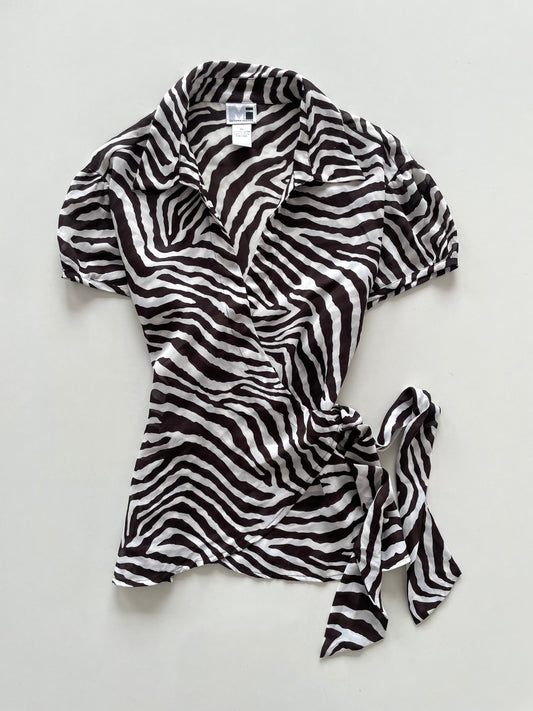 Wraparound Sheer Vintage Top-Bust 46