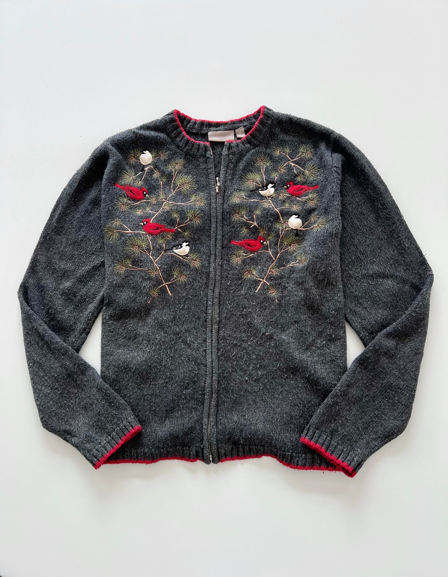 Croft&Barrow Embroidered Zipper-Bust 50