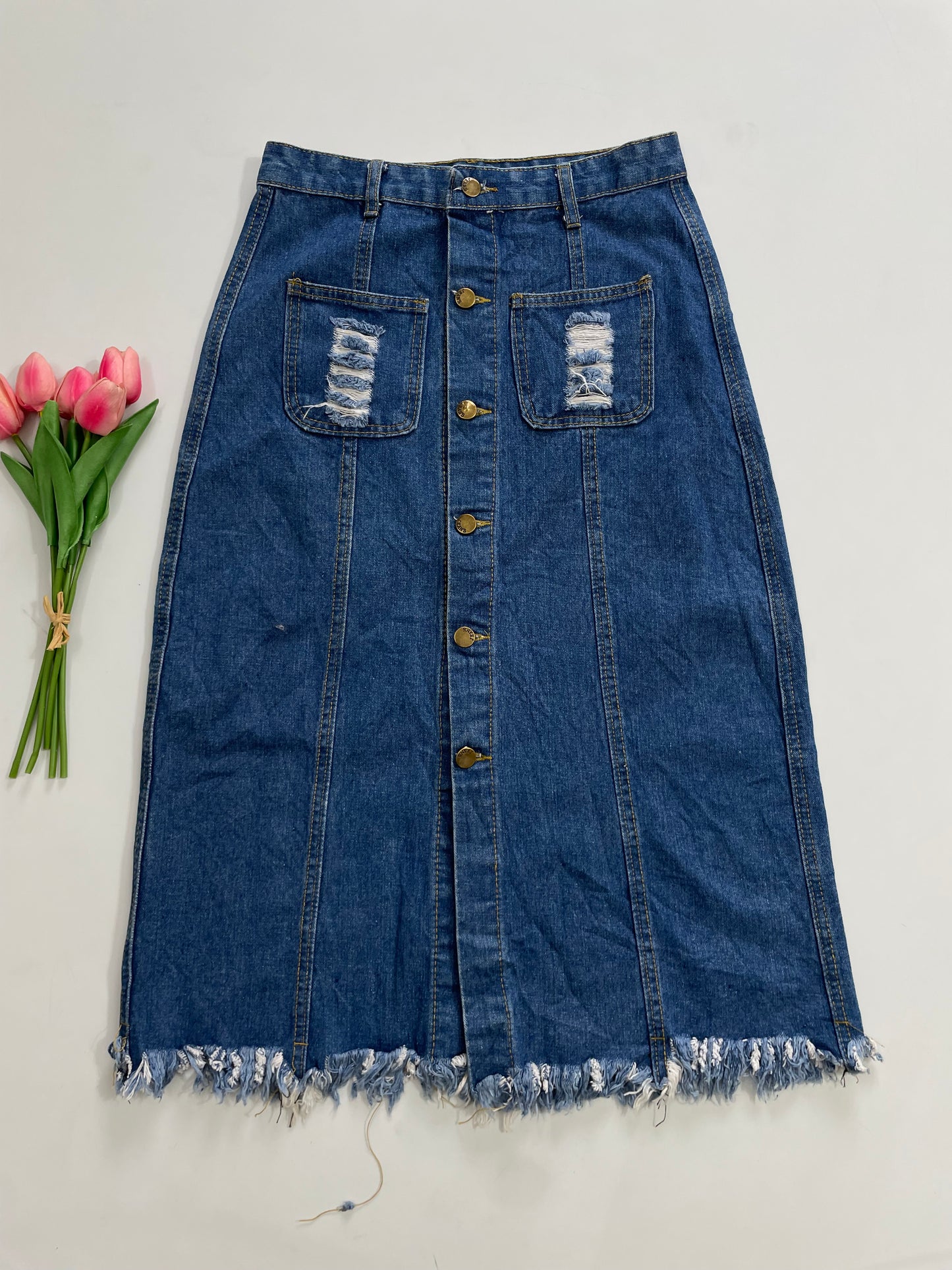 Long Denim Skirt-Waist 26