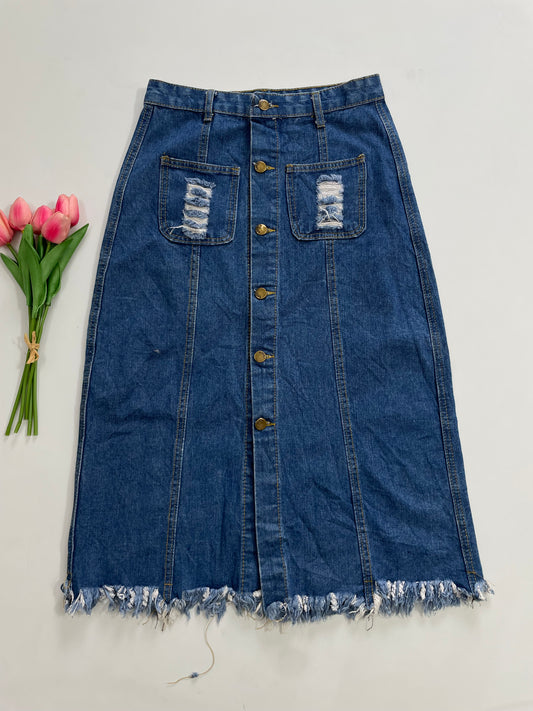 Long Denim Skirt-Waist 26