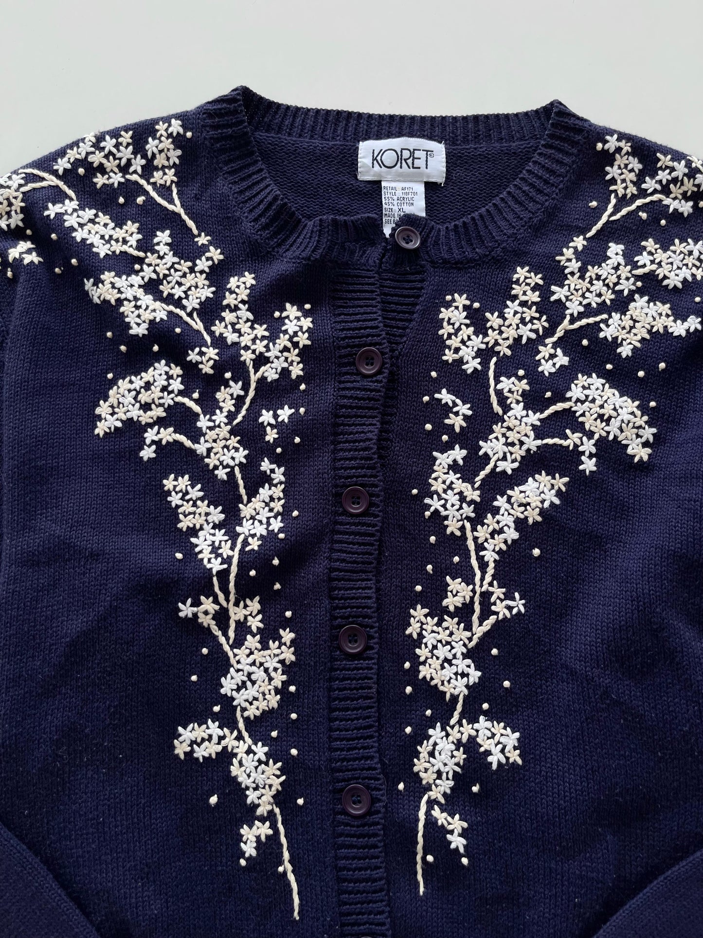 Koret Embroidered Vintage Cardigan-Bust 46