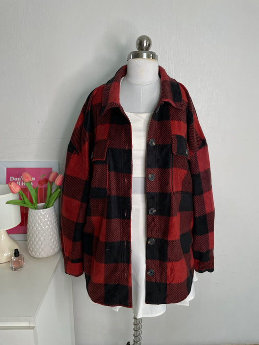 WILD SKYE CHECKERED SHACKET - BUST 50