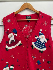 Vintage Christmas Sweater Vest-Bust 46