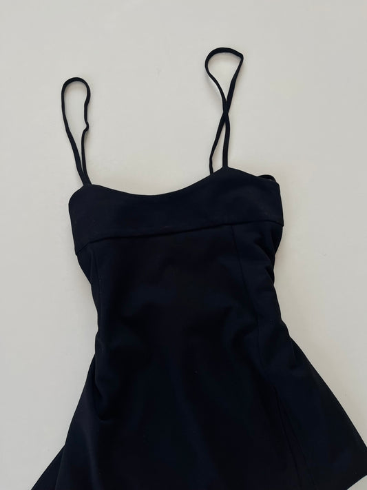 Black Dungaree Dress-Waist 32