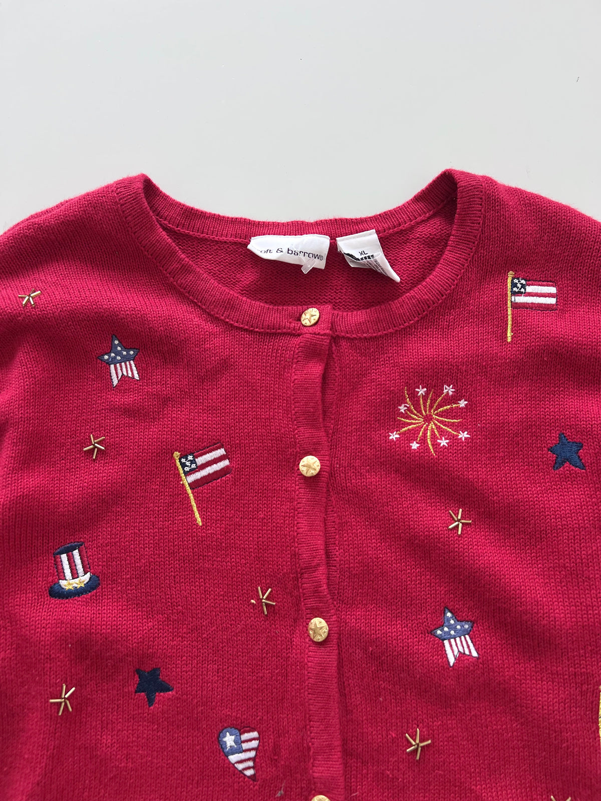 Croft&Barrow Embroidered Christmas Cardigan Sweater-Bust 46