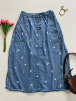 Load image into Gallery viewer, Fine Look Denim Skirt-Waist 32
