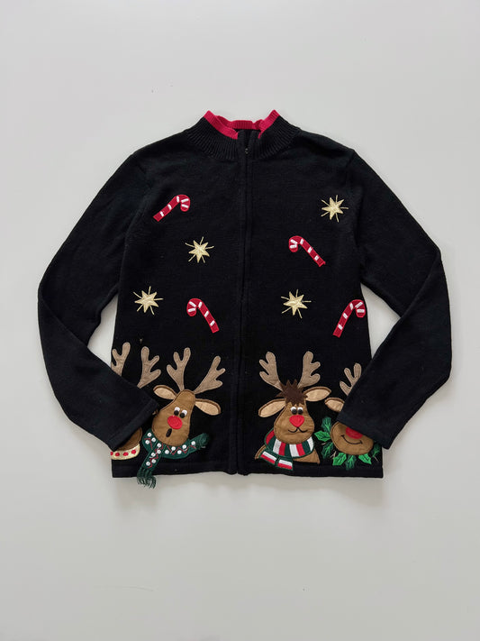 Tiara International Christmas Zip Up Sweater-Bust 42