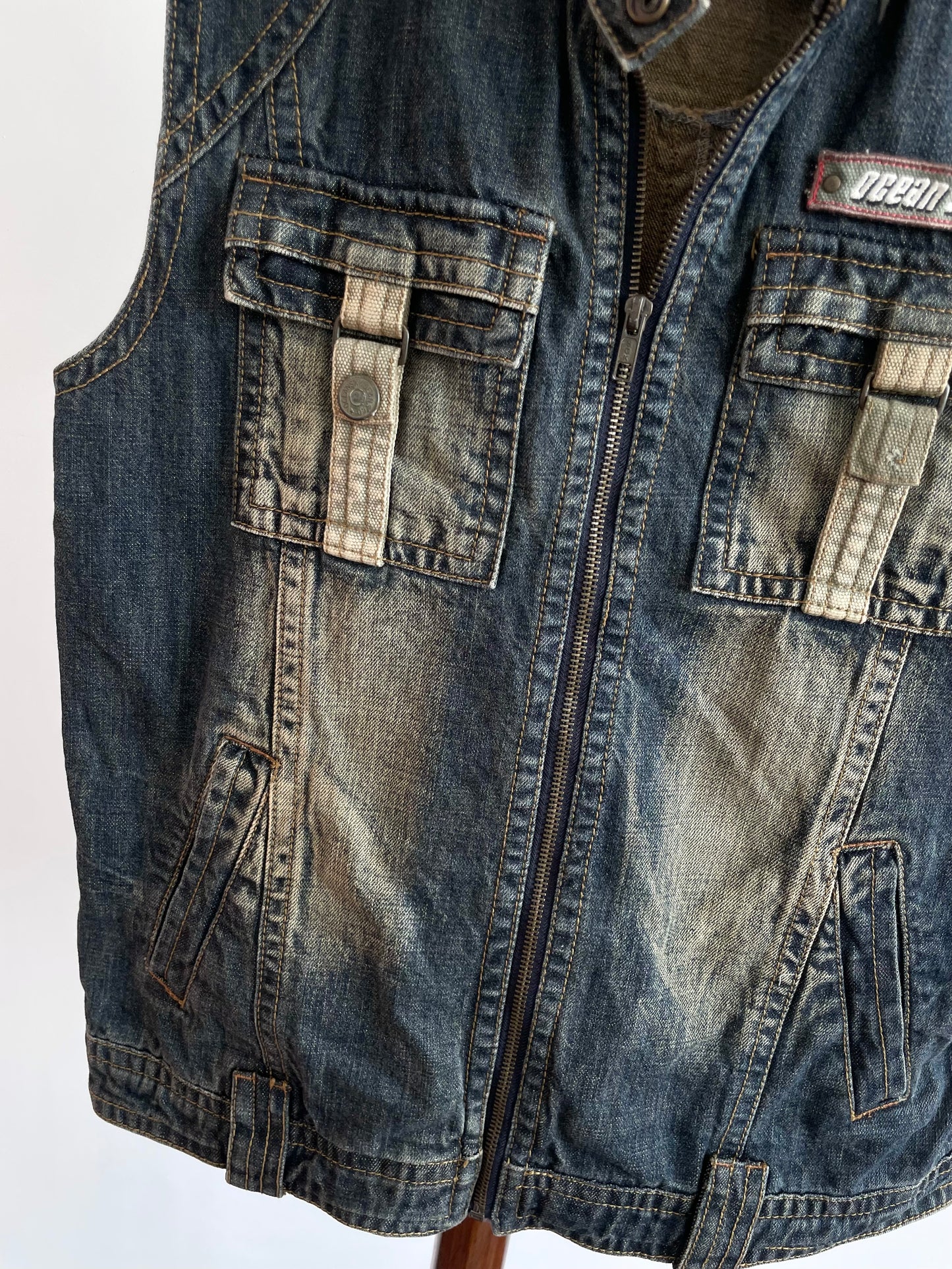 Ocean Sky Denim Vest-Chest 38