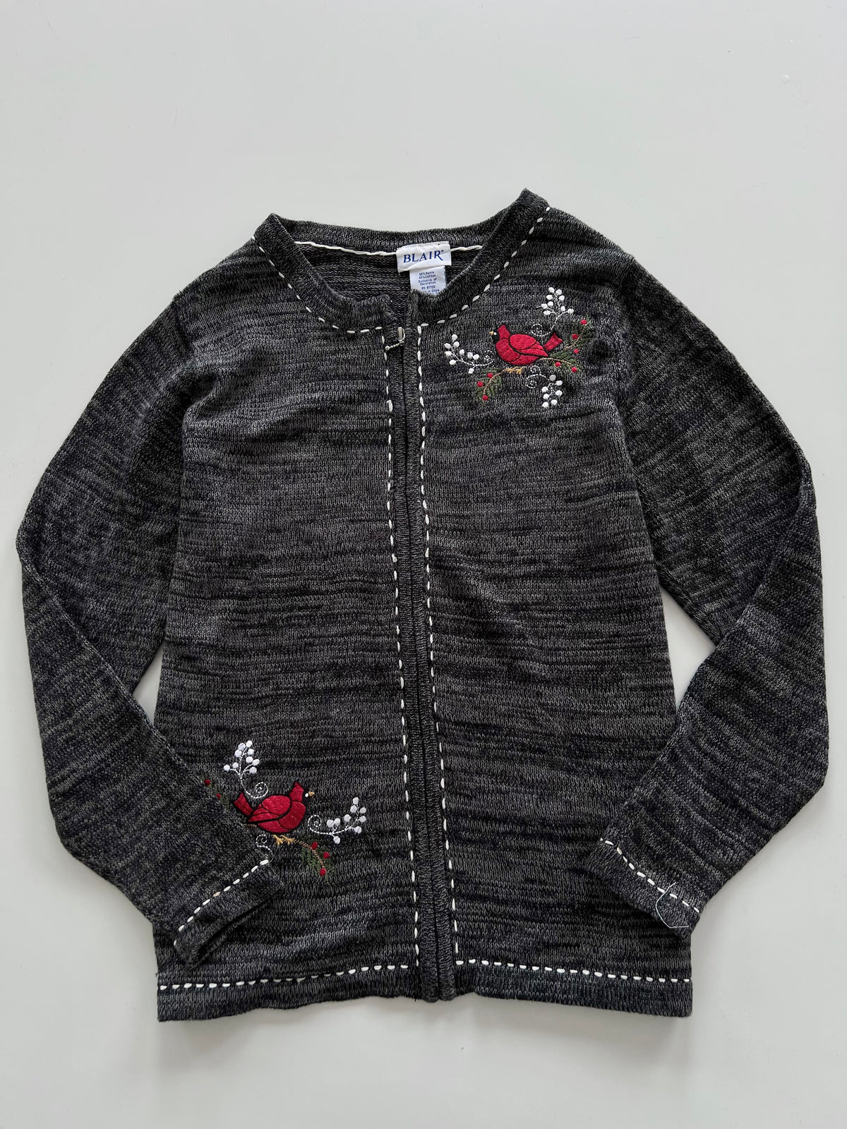 Blair Embroidered Zipper Sweater-Bust 46