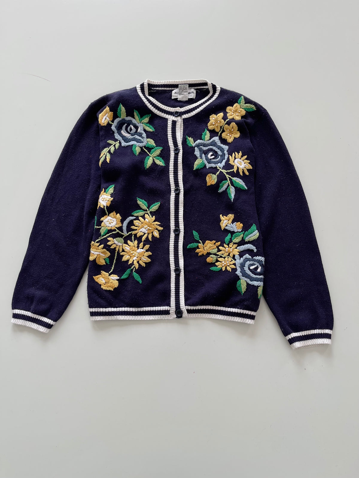 Alfred Dunner Embroidered Cardigan Sweater-Bust 40